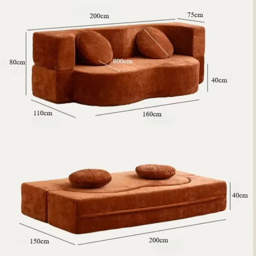 Dual-Mode Foldable Minimalist Sofa Bed