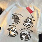 Cat Coffee Lover Funny T-Shirt