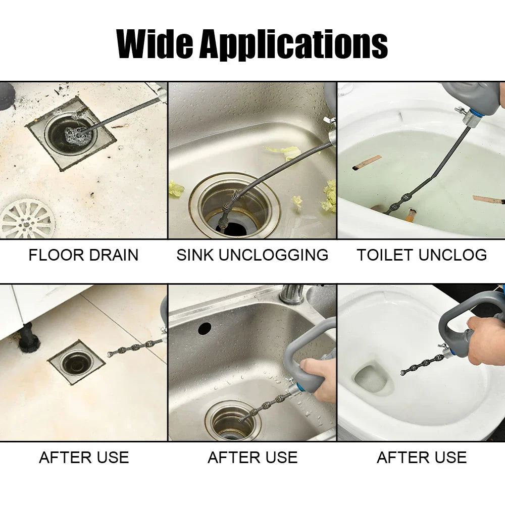 Manual Hand-Crank Drain Snake Shape Plumbing Tool