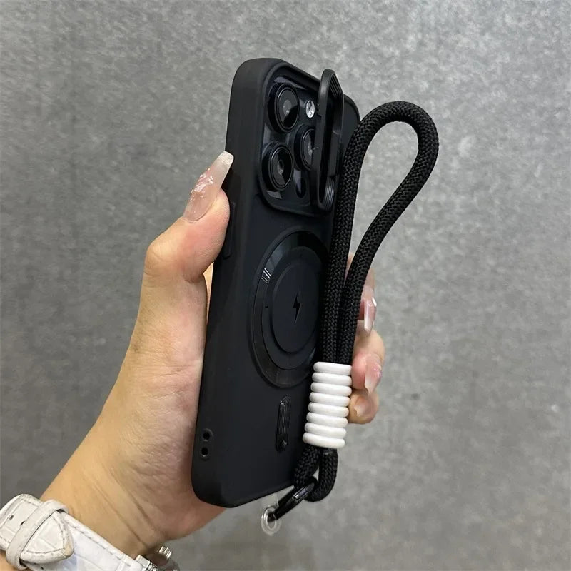 Magnetic Soft Wrist Bracket Lens Cover iPhone Case