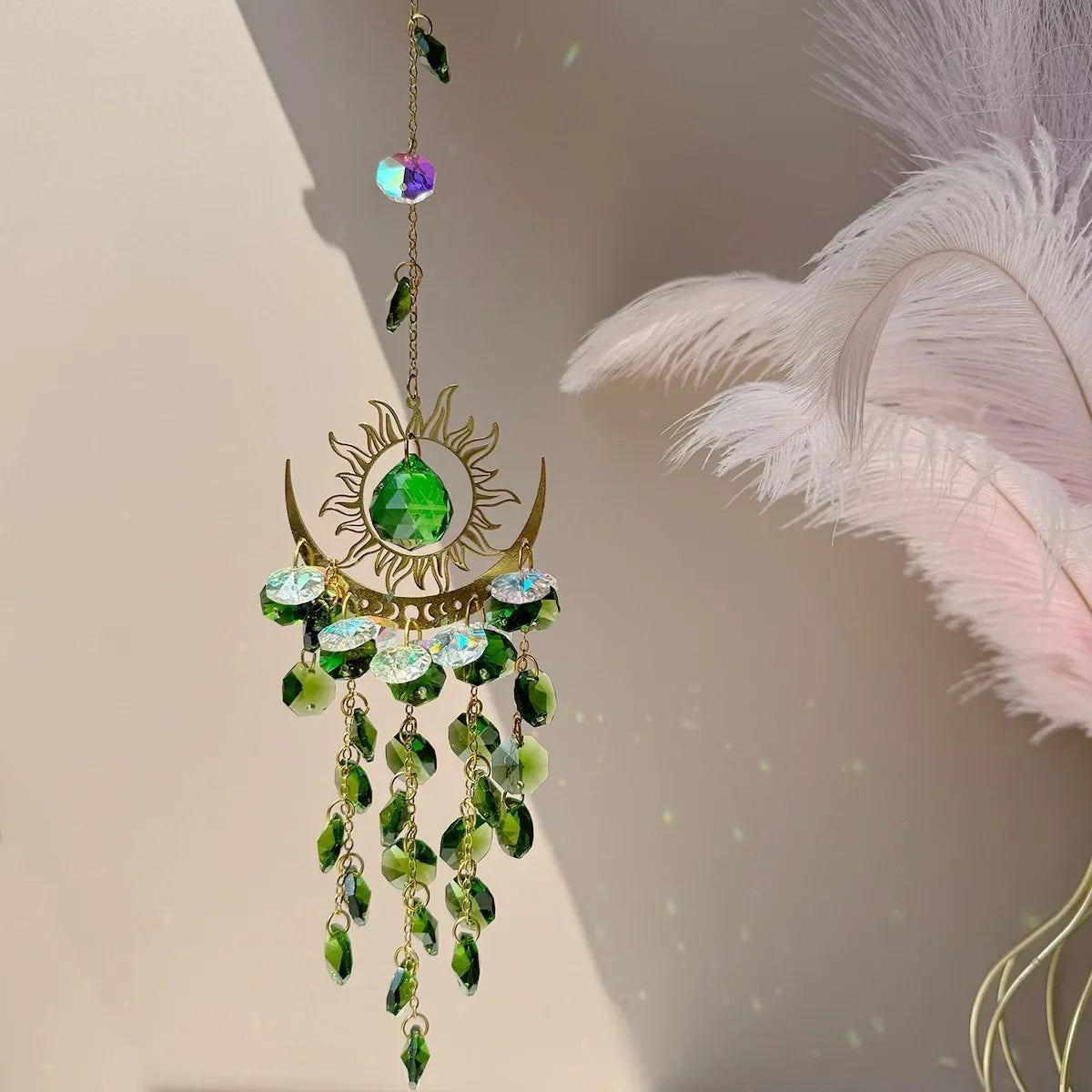 Radiant Moonlit Quartz Prism Suncatcher