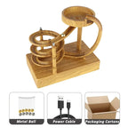 Wooden Perpetual Spiral Motion Kinetic Ball Roller Science Toy
