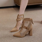 Heel Breeze Stylish Mesh Ankle Women Boots
