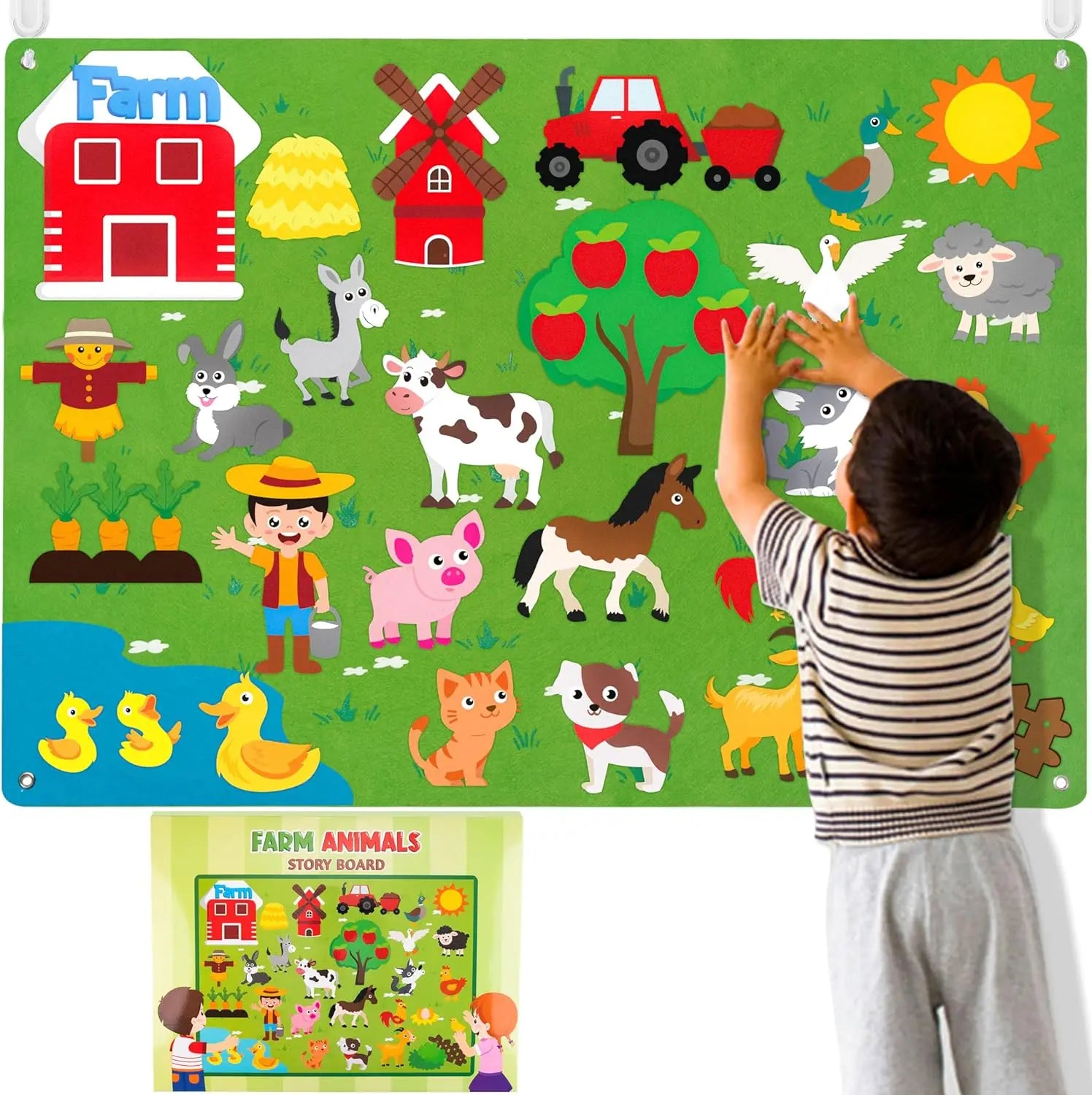 Interactive Early Learning Farm Animals Felt Story Board Set