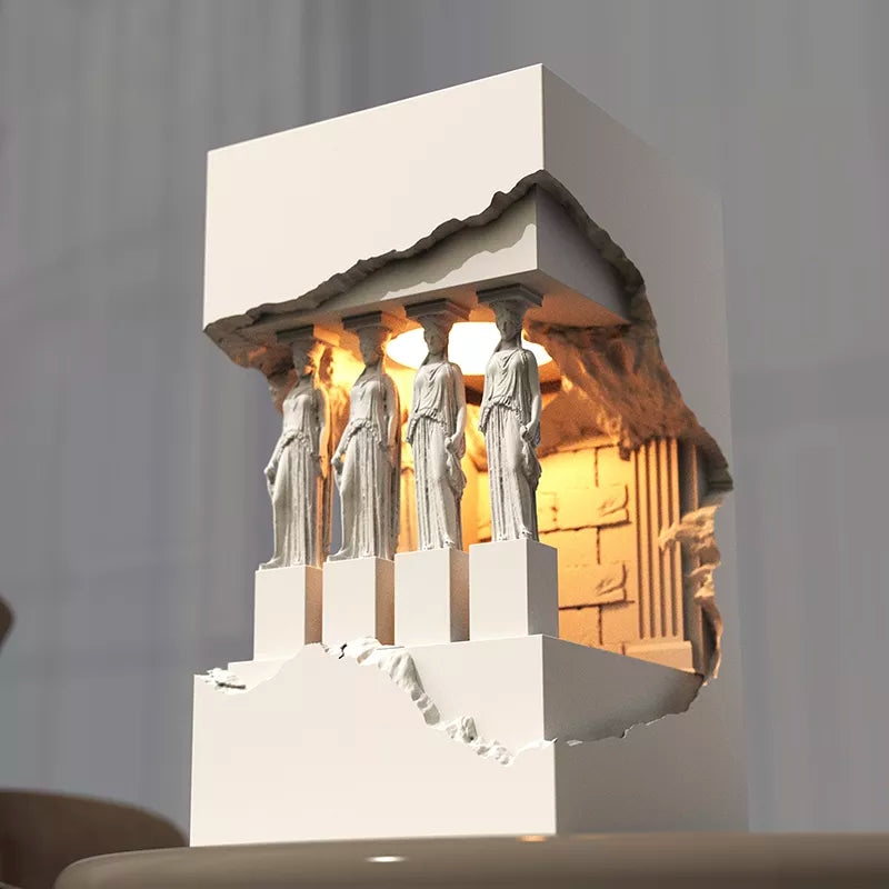 Antique Atmosphere Alpha Gypsum Night Lamp Decor