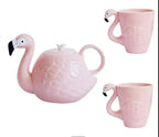 Pink Flamingo Ceramic Tea Set