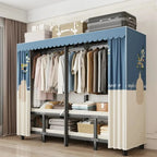No-Assembly Protective Curtain Foldable Oxford Cloth Wardrobe