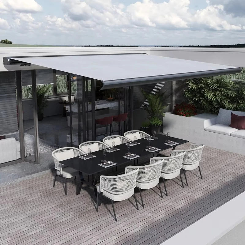Wall-Mounted Electric Retractable Heavy-Duty Waterproof Outdoor Sunshade