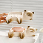 Lazy Cat Ceramic Soap Holder