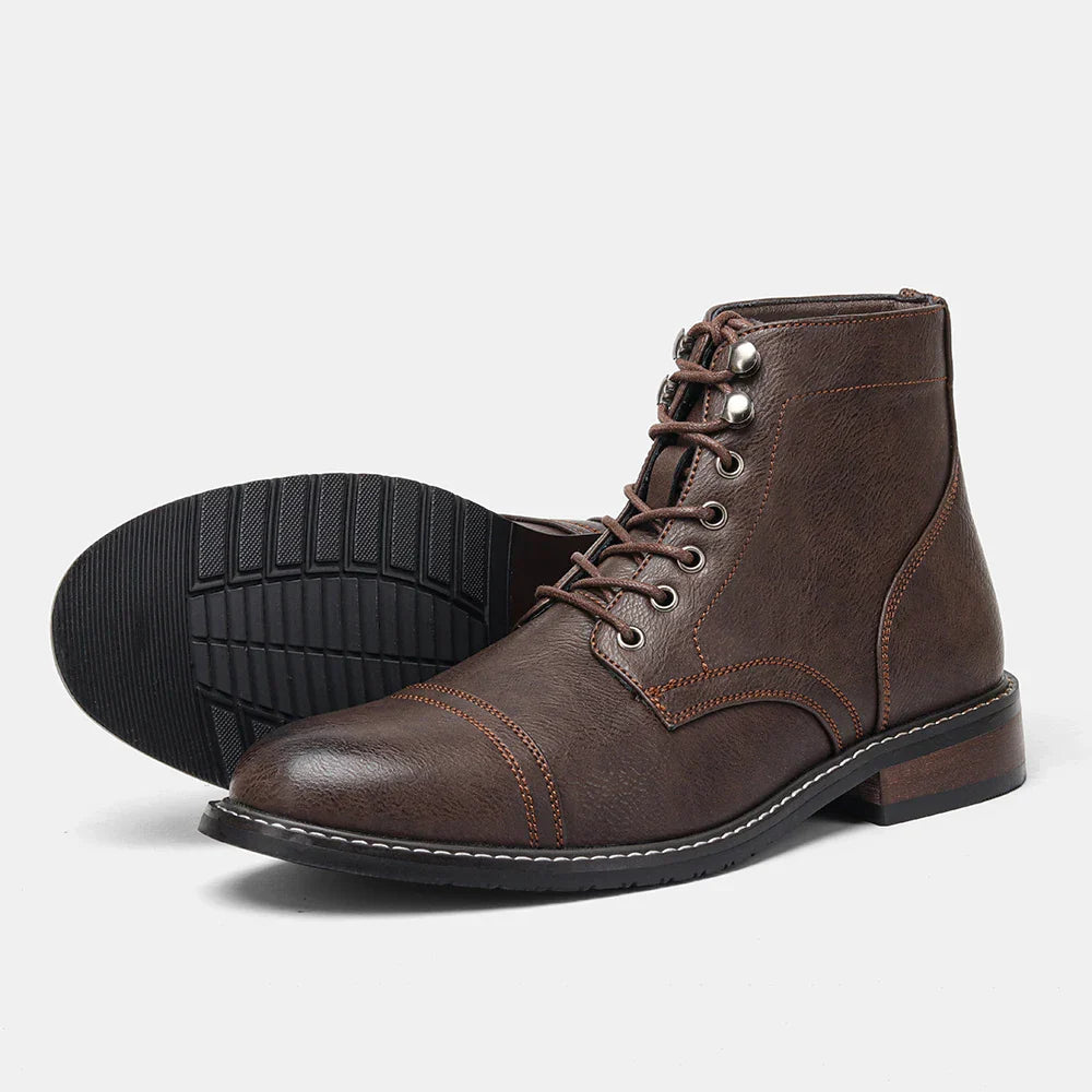 Timeless Vintage Leather Lace-Up Everyday Casual Boots