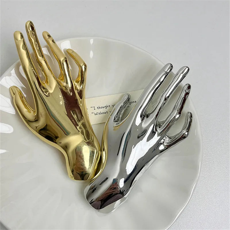 Hand Accent Art Brooch Pin