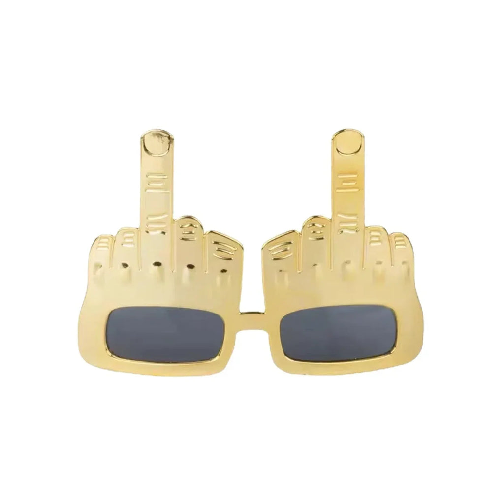Bold Gold Middle Finger Party Sunglasses