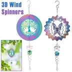 Stainless Steel Spiral Tail Outdoor 3D Wind Spinners