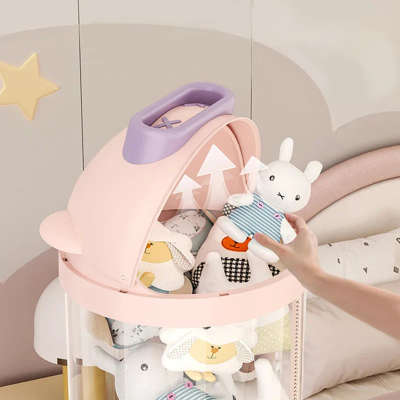 Vertical Transparent Space-Saving Toy Organizer Storage Tower