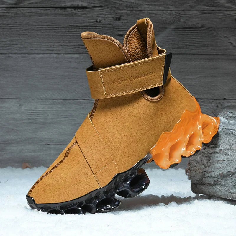 Hybrid Black Orange Ergonomic Adventure Ankle Boots