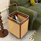Nordic Rattan Style Rolling Storage Basket