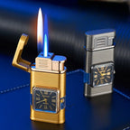 Dual Flame Built-in Watch Butane Gas Lighter
