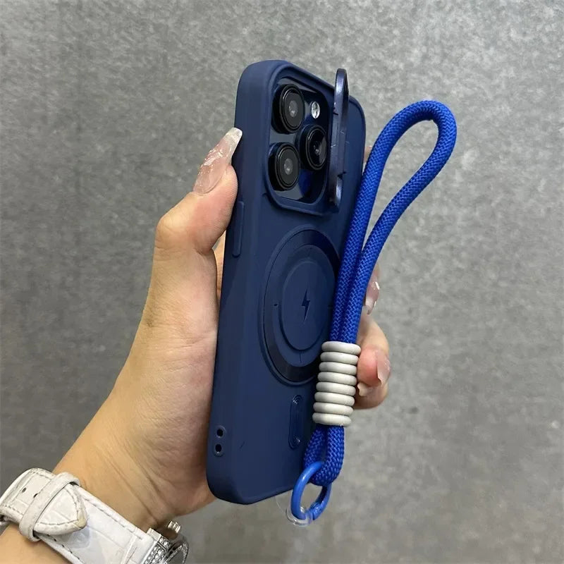 Magnetic Soft Wrist Bracket Lens Cover iPhone Case