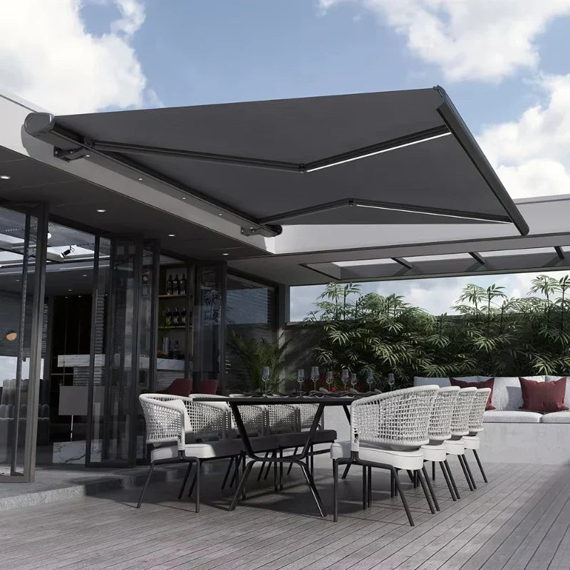 Wall-Mounted Electric Retractable Heavy-Duty Waterproof Outdoor Sunshade