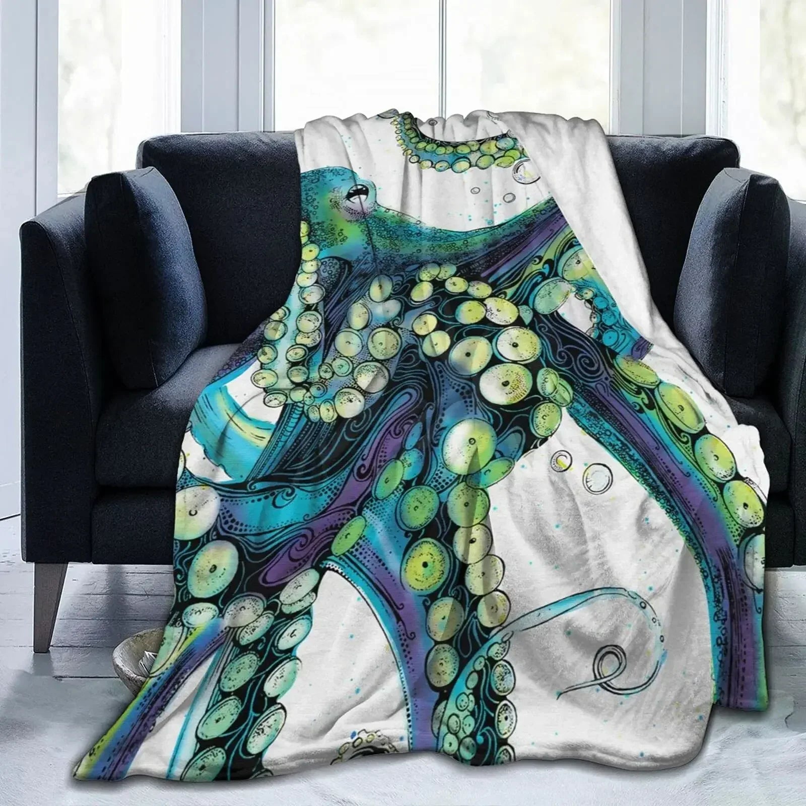Sea Life Ocean Throw Octopus Blanket