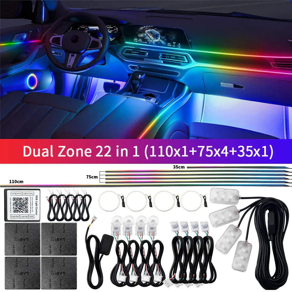 Bluetooth RGB Symphony Car Ambient Light Kit