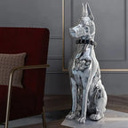 Shiny Doberman Elegant Floor Sculpture