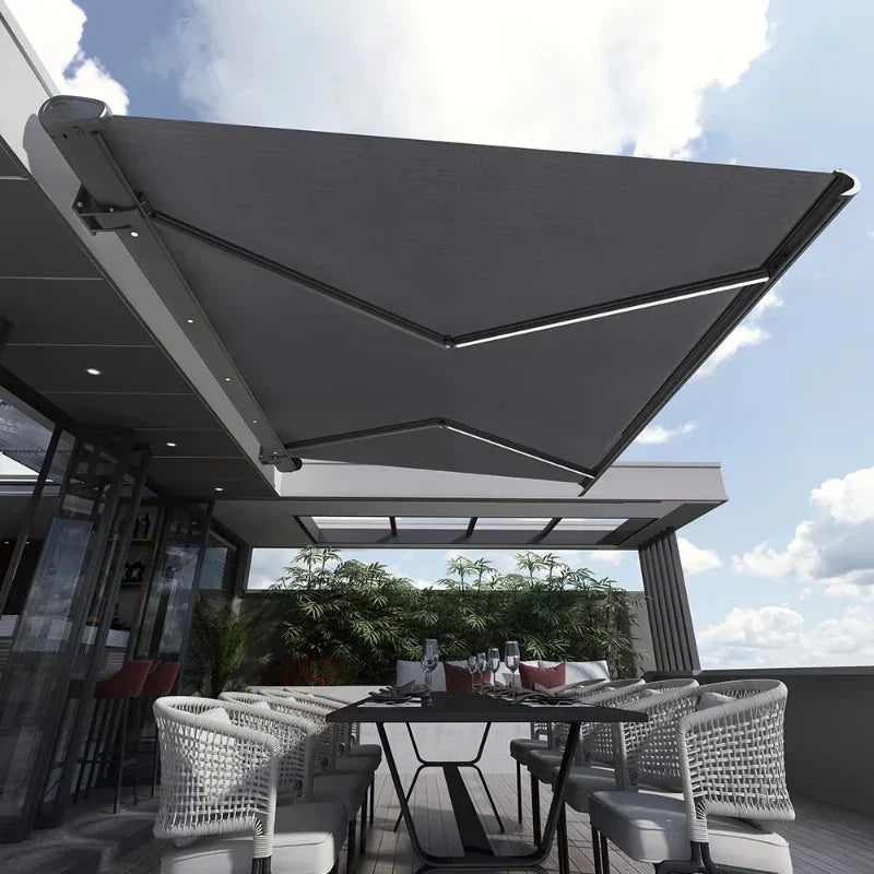 Wall-Mounted Electric Retractable Heavy-Duty Waterproof Outdoor Sunshade