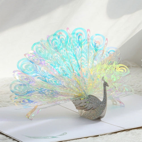 3D Shining Peacock Decorative Card