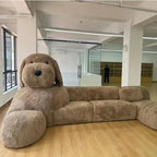Giant Plush Dog Cozy Oversized Lounge Sofa