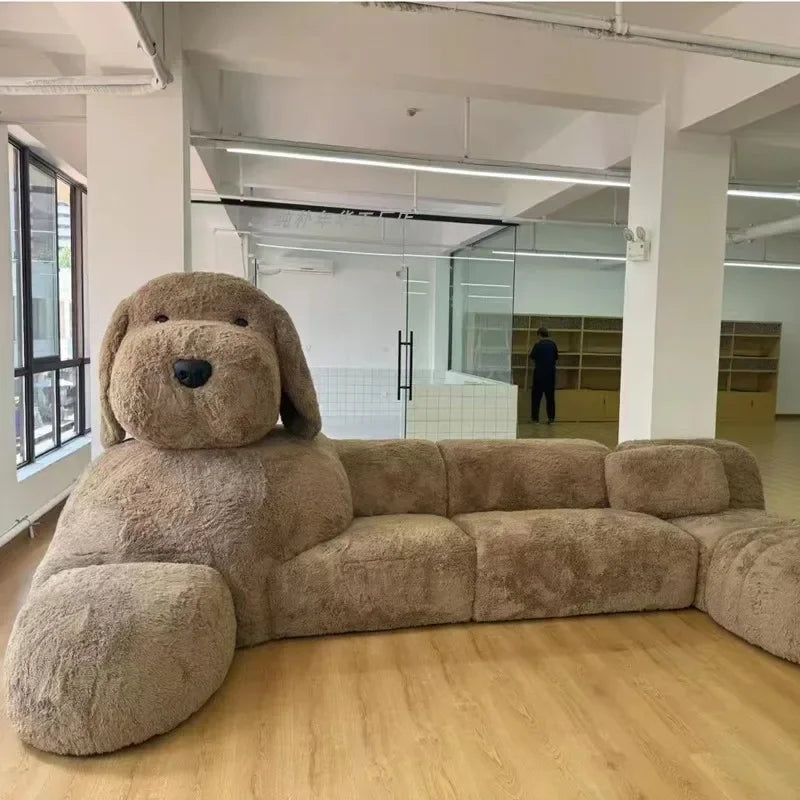 Giant Plush Dog Cozy Oversized Lounge Sofa