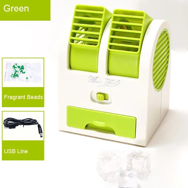 Dual-Outlet Turbo Cooling Desk Humidifier Fan