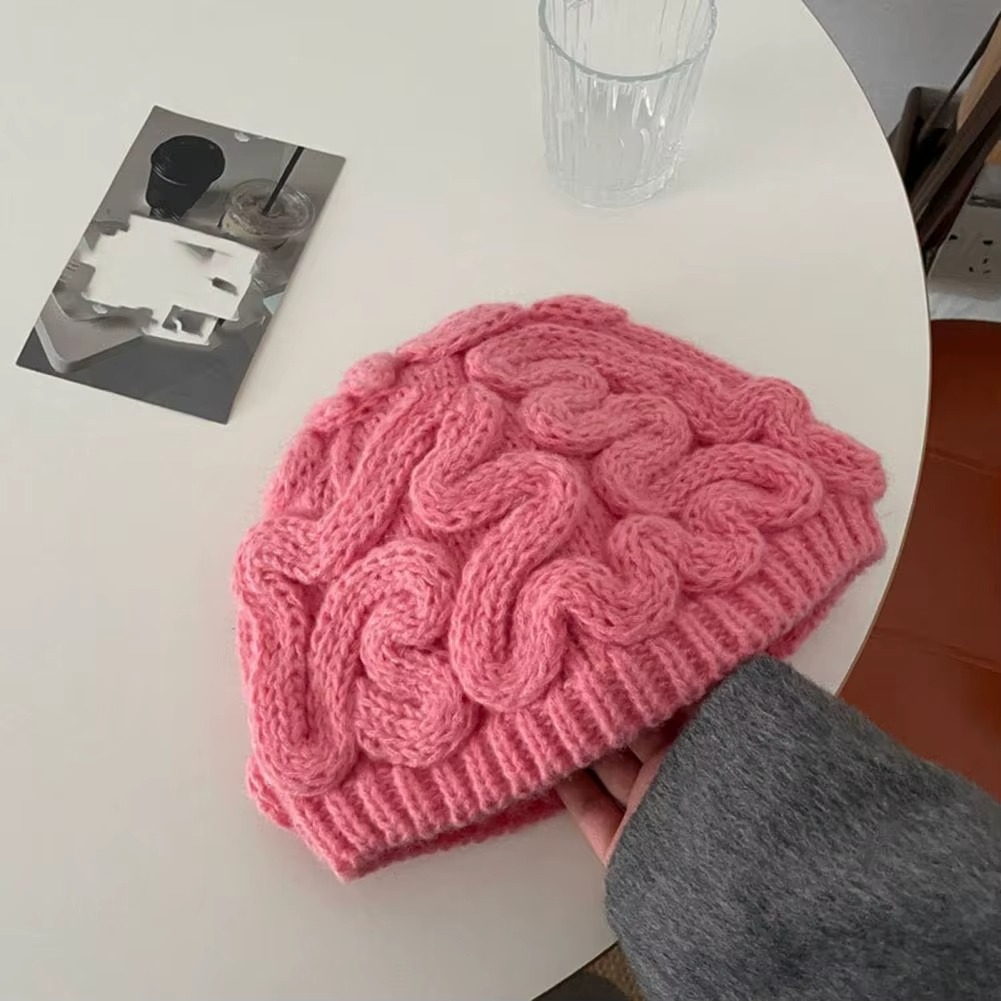 Too Much IQ Knitted Brain Beanie