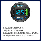 4-Port Digital Car Lighter Fast Charger