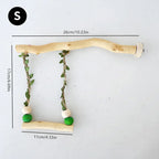 Natural Wood Hanging Bird Swing