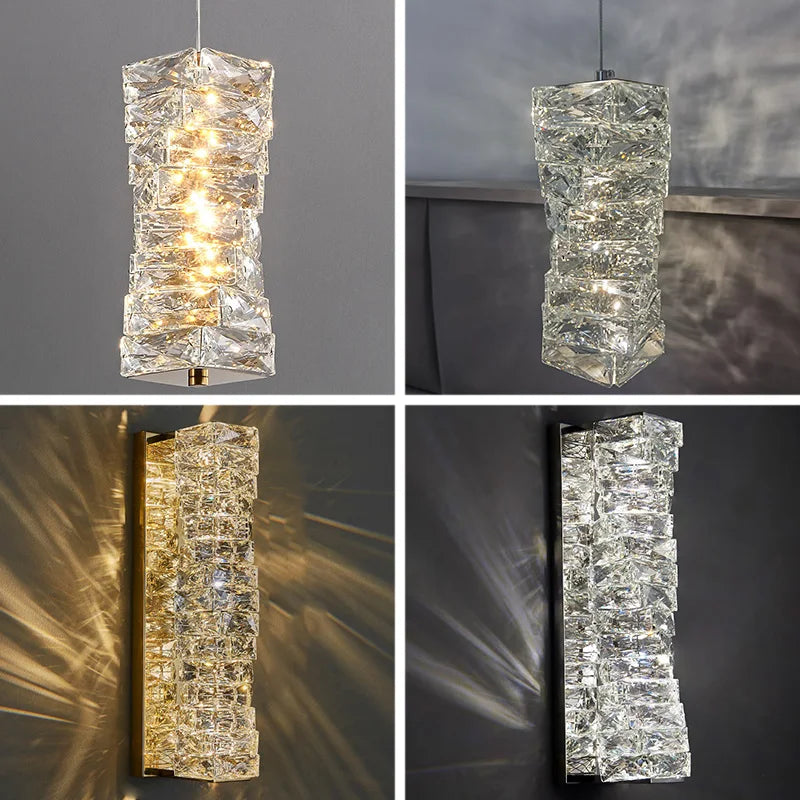 Icefall Crystal American Wall Lamp