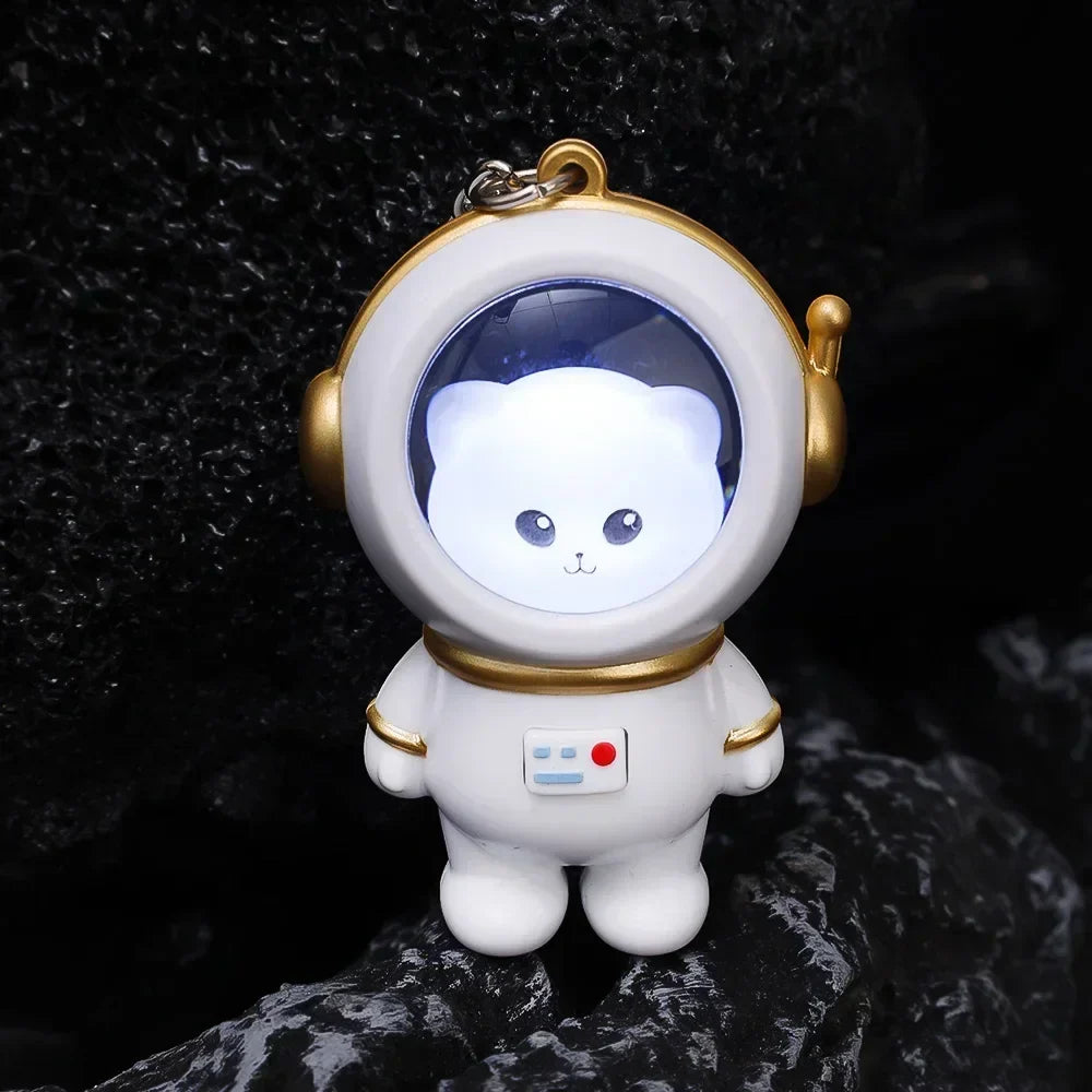 Astronaut Bear LED Keychain Light