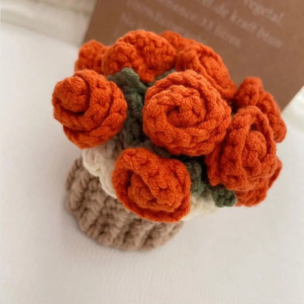 Handcrafted Convertible Yarn Rose Bouquet