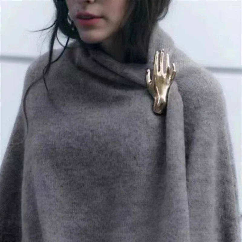 Hand Accent Art Brooch Pin