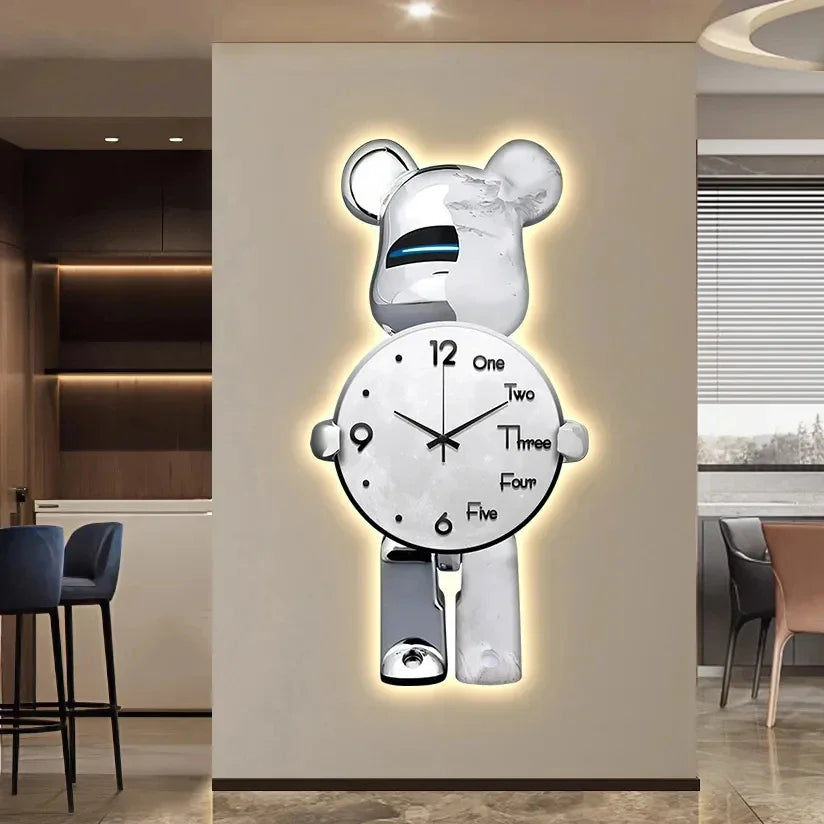 Glowing Star Bear LED Wall Clock