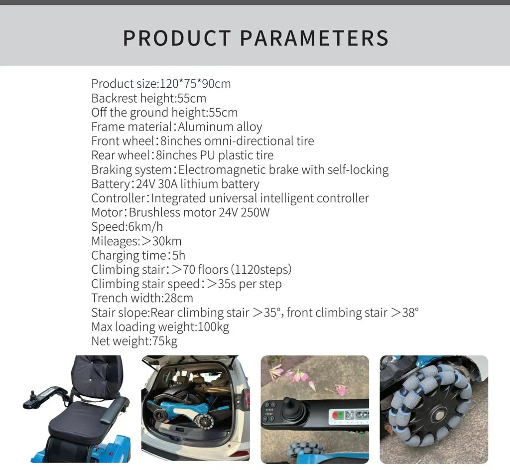 Stair Climber Foldable Electric Wheelchair