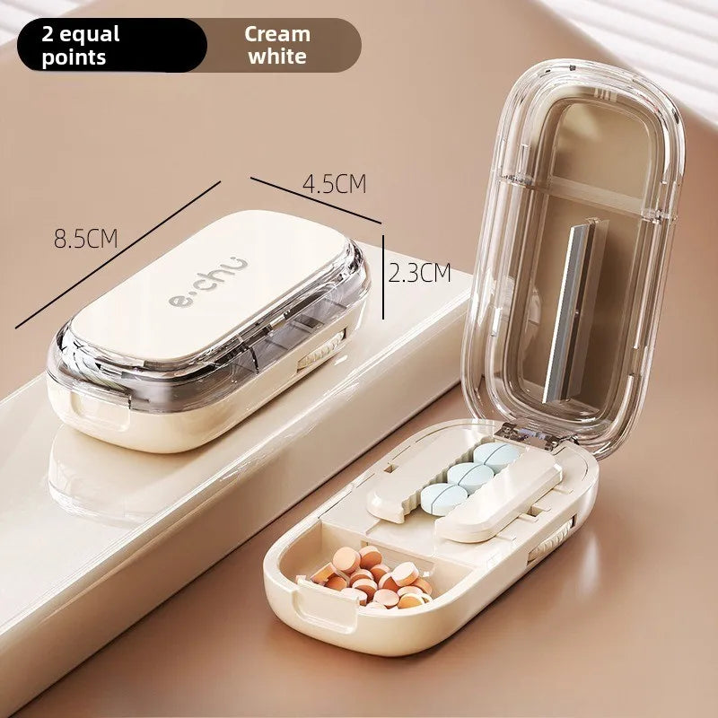 Pocket Size Dustproof Pill Cutter Organizer