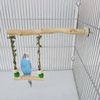 Natural Wood Hanging Bird Swing
