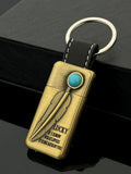 Turquoise Stone Vintage Metal Keychain Lighter