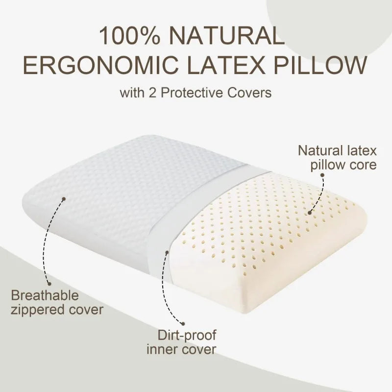 Pure Ergonomic Breathable Natural Latex Pillow