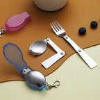 Foldable Stainless Steel Travel Spoon Fork Set
