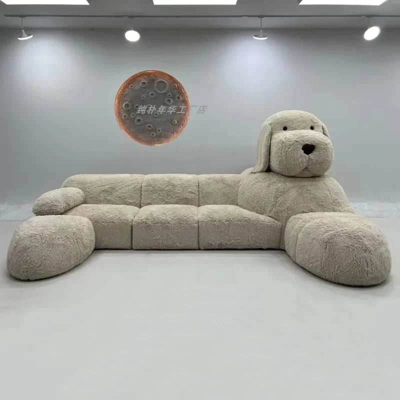 Giant Plush Dog Cozy Oversized Lounge Sofa