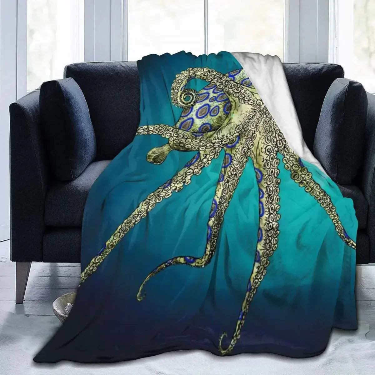 Sea Life Ocean Throw Octopus Blanket