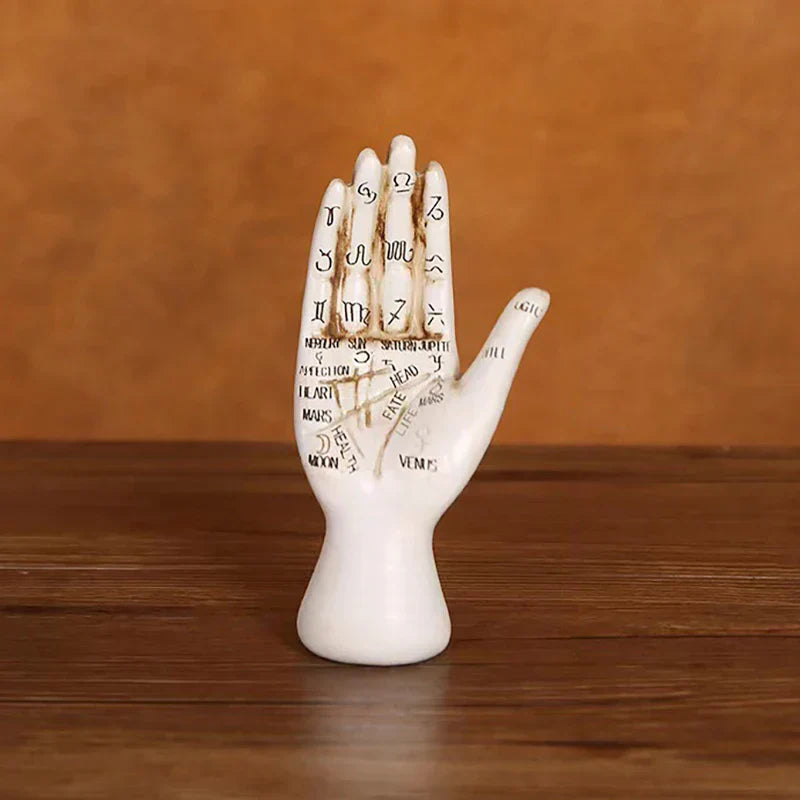 Zodiac Symbols Mystic Palmistry Hand Sculpture