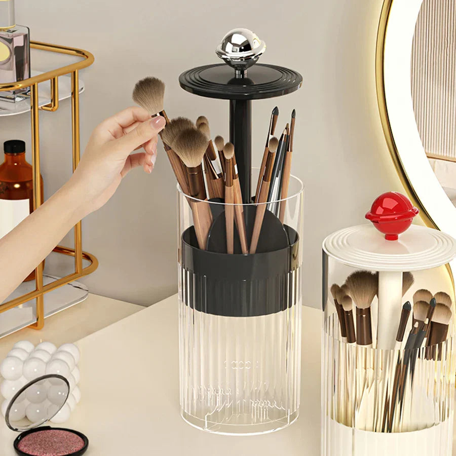 Auto Lift & Luxe Makeup Brush Organizer