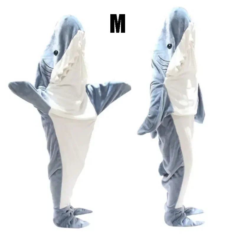 Snuggly Shark Cozy Hooded Onesie Blanket